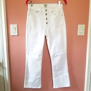 J. Crew White Ankle Jeans with Button Fly